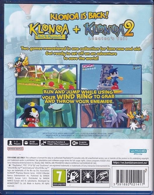 Klonoa Phantasy Reverie Series - PS5 (A-Grade) (Genbrug)